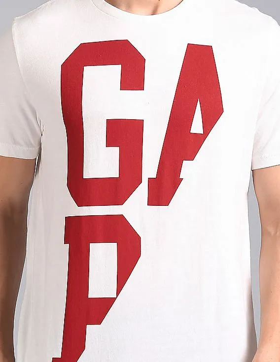 GAP Men White Spliced Gap Logo Tee