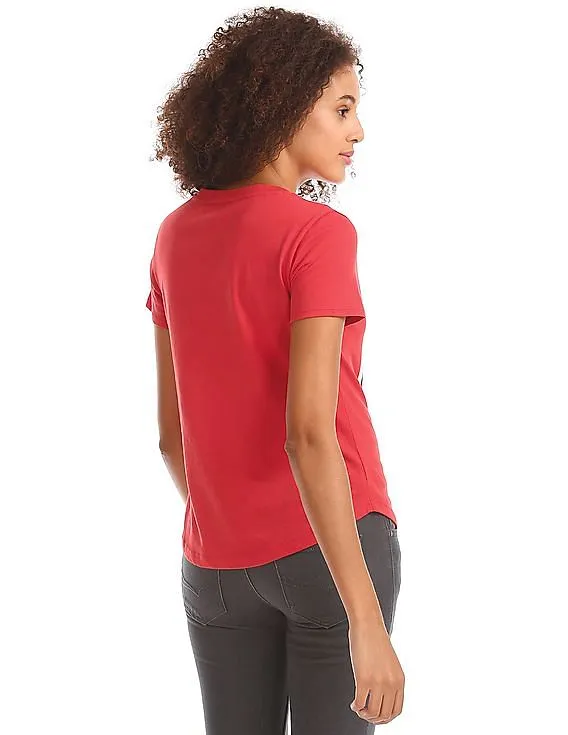 GAP Women Red Americana Logo Tee