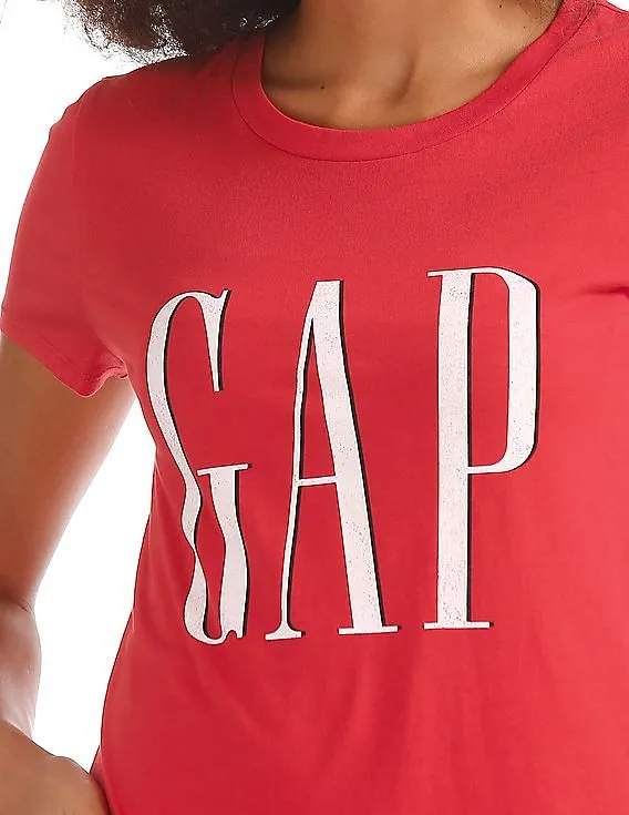 GAP Women Red Americana Logo Tee