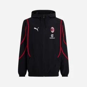 GIACCA MILAN PREMATCH 2024/25 CON ZIP E CAPPUCCIO