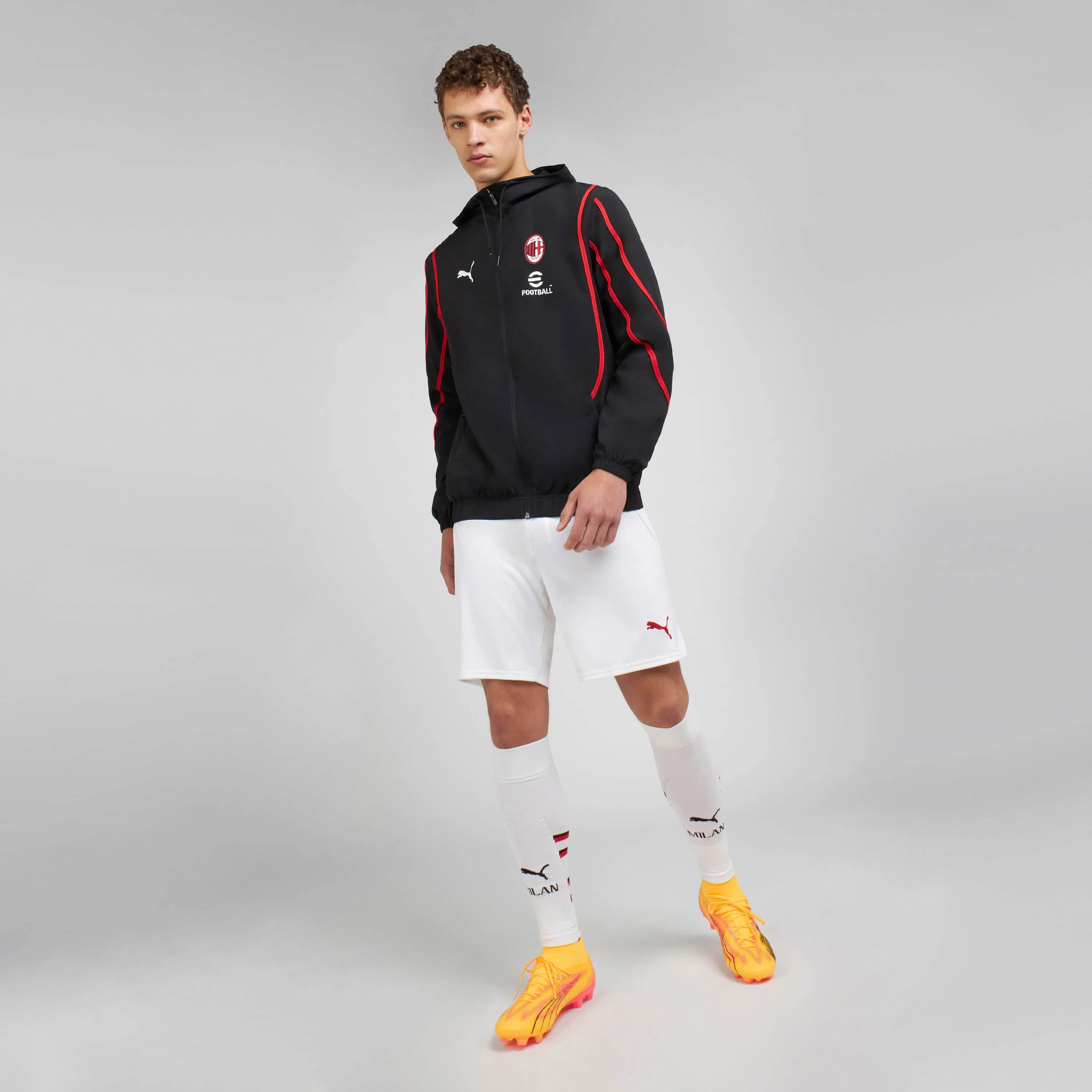 GIACCA MILAN PREMATCH 2024/25 CON ZIP E CAPPUCCIO