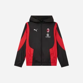 GIACCA MILAN PREMATCH BAMBINO 2023/24 CON ZIP E CAPPUCCIO