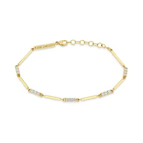 Gold And Diamond Bar Bracelet