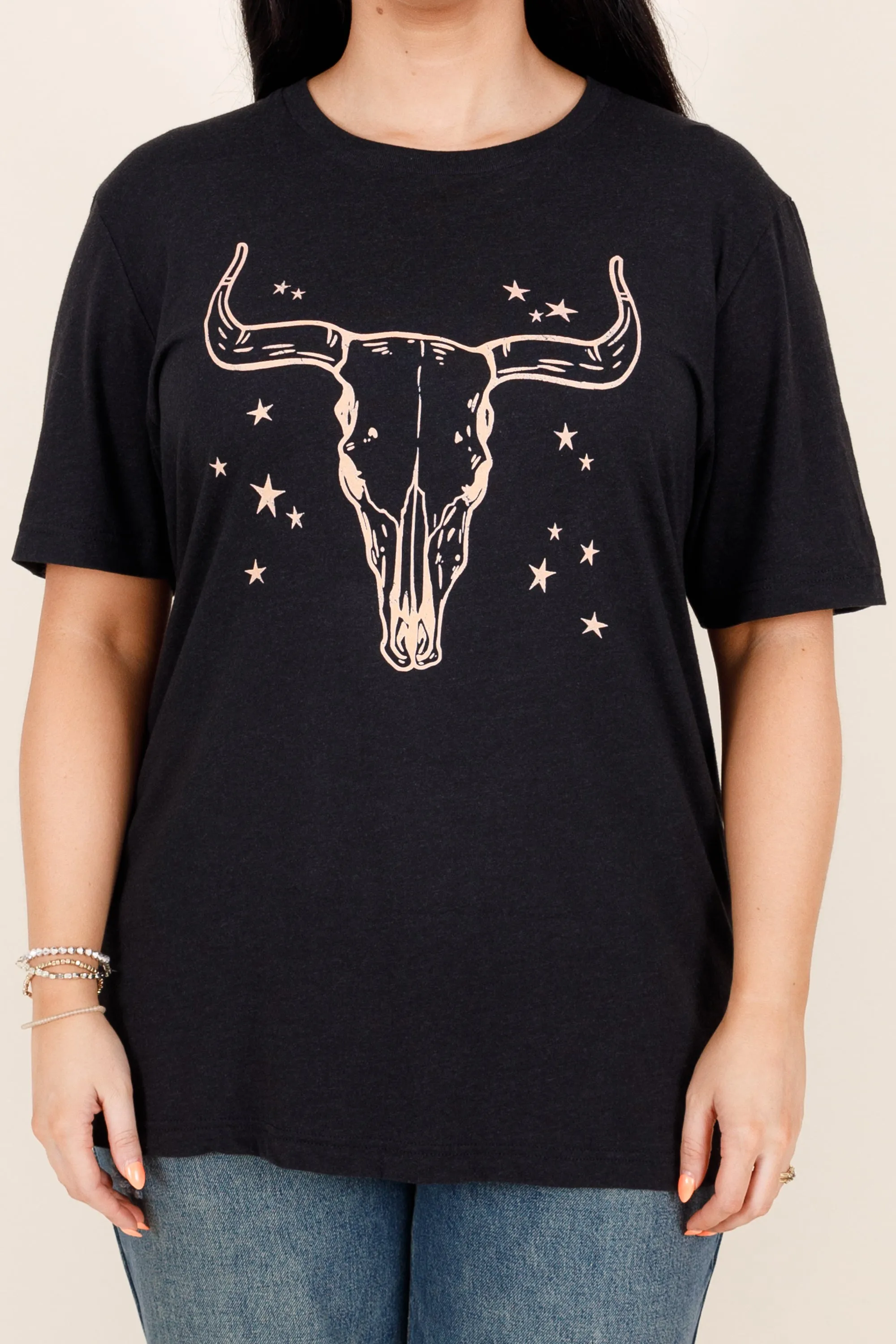 Grab The Bull By The Horns Tee, Black Heather