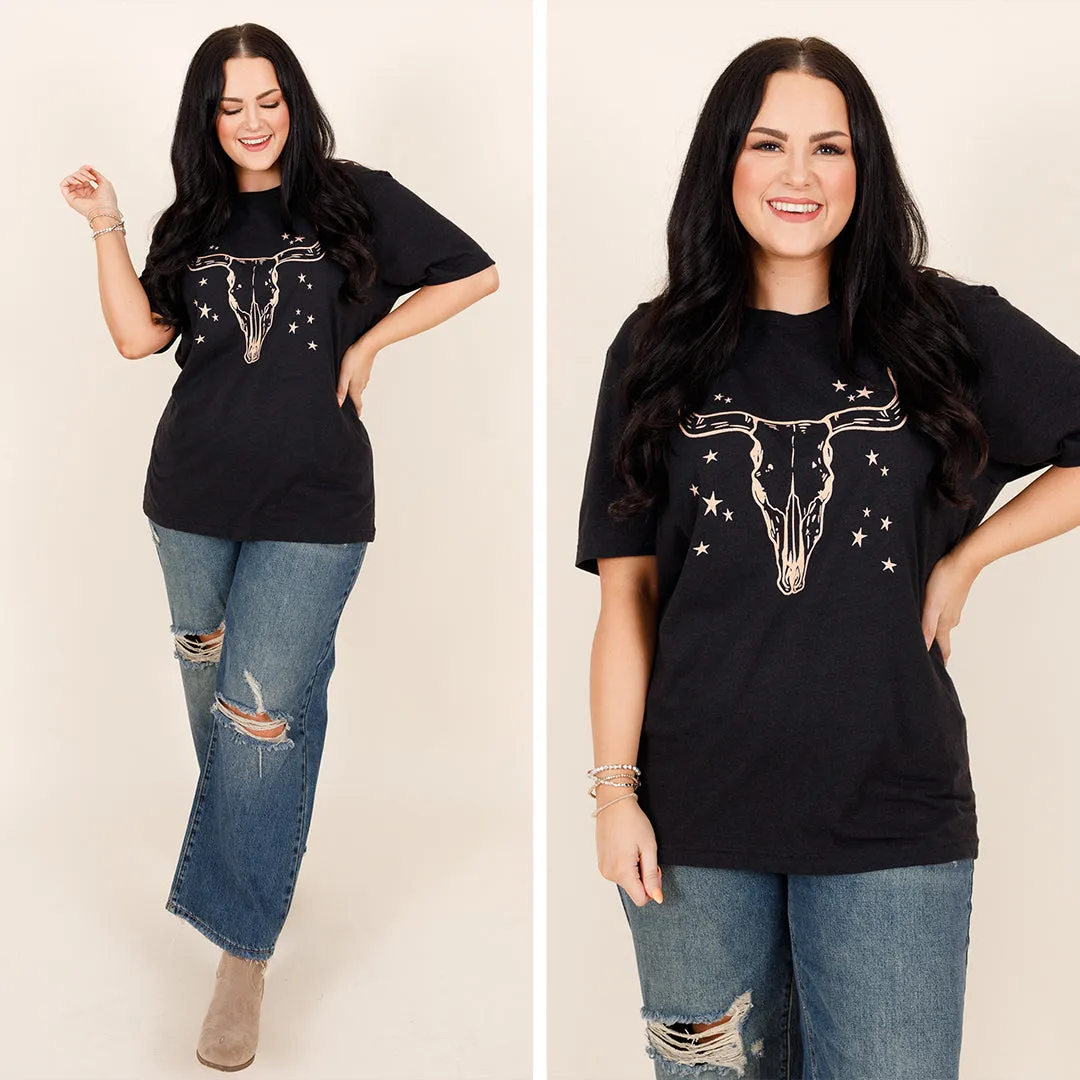 Grab The Bull By The Horns Tee, Black Heather