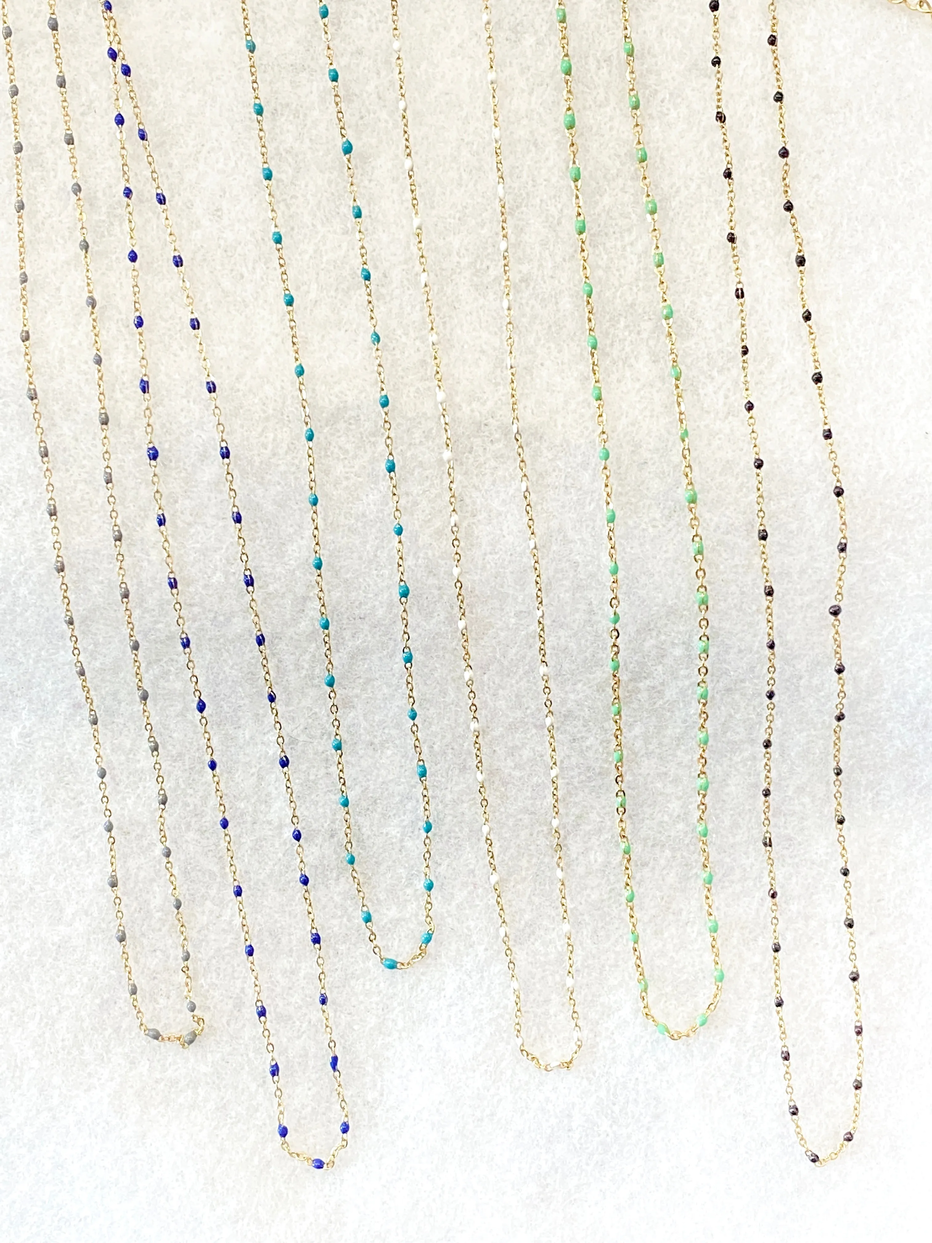 Hand-Wired Dainty Seed Beads Gold Chain Necklace