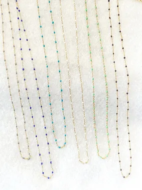 Hand-Wired Dainty Seed Beads Gold Chain Necklace