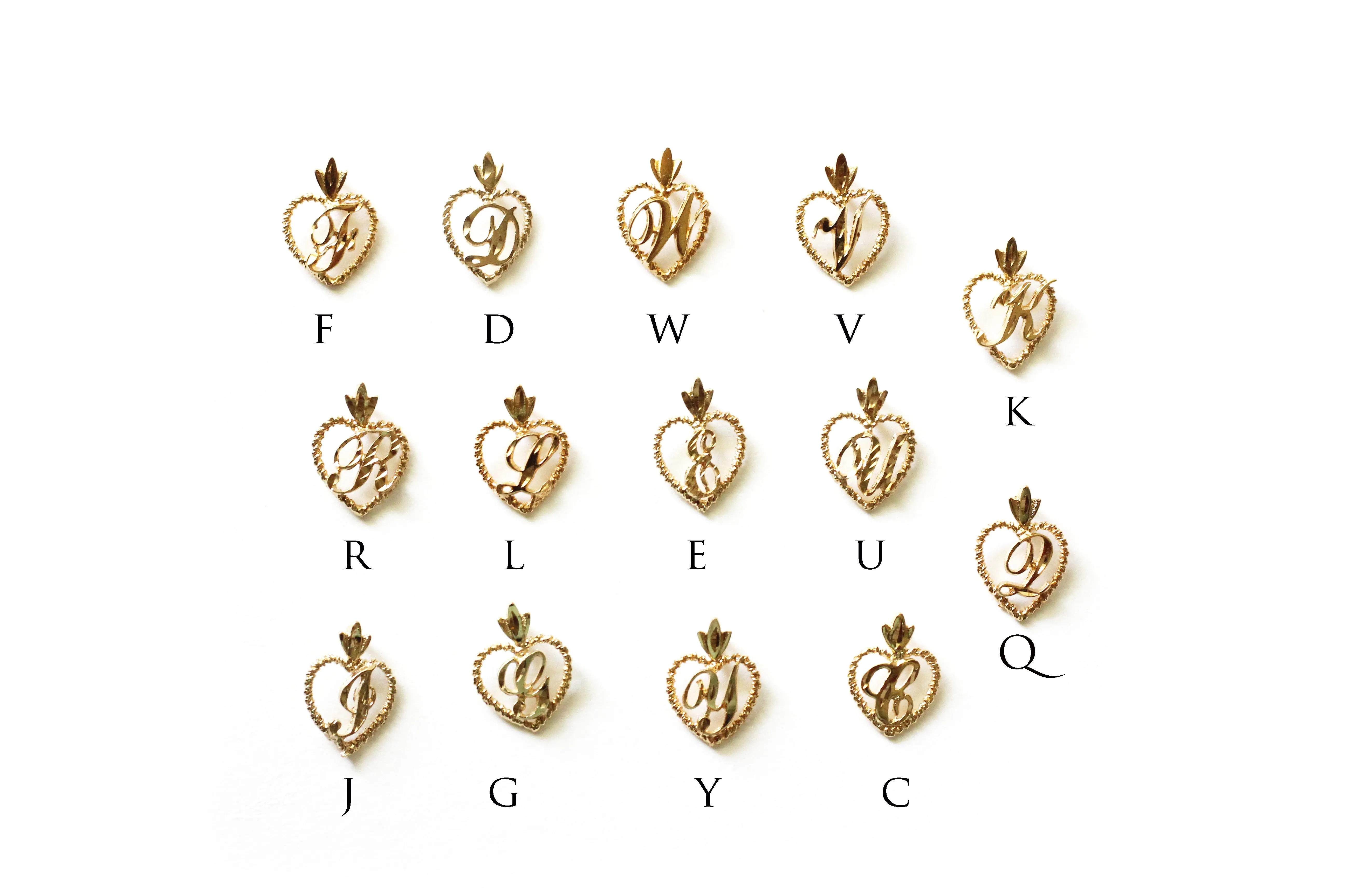 Heart Initial Charm Necklace