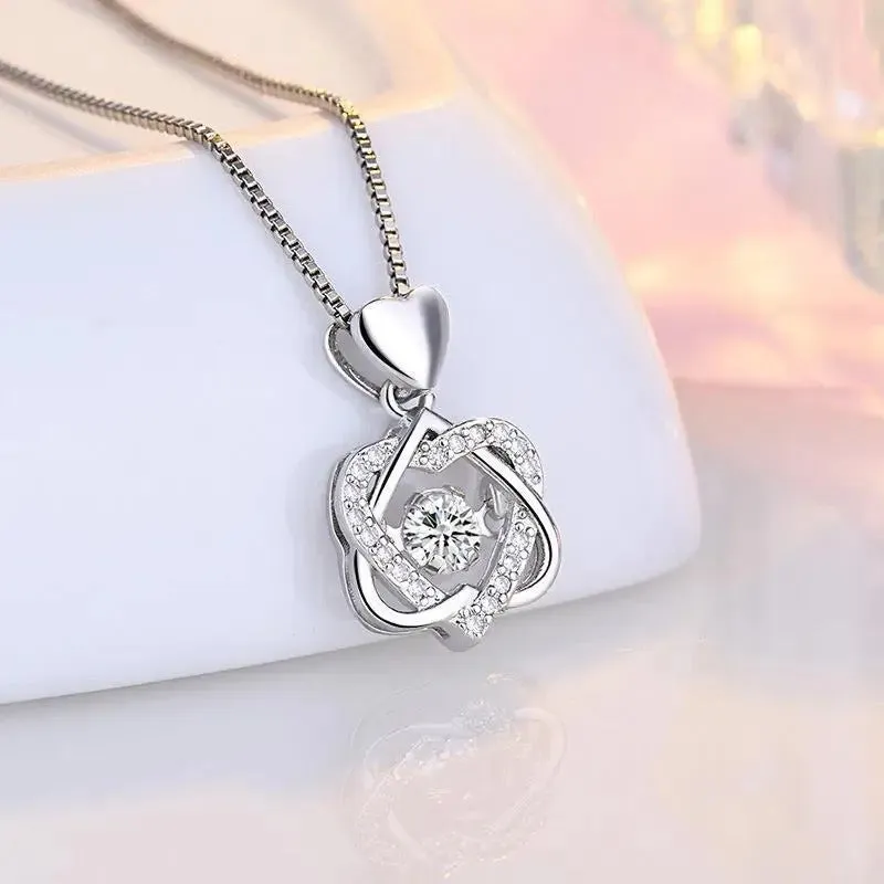 Heart Necklace Hexagram Beating Necklace For Women Design Pendant Necklace S329164