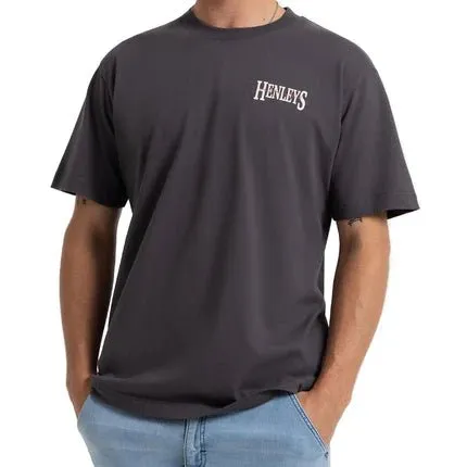 HENLEYS MEN'S PANORAMIC BLACK TEE