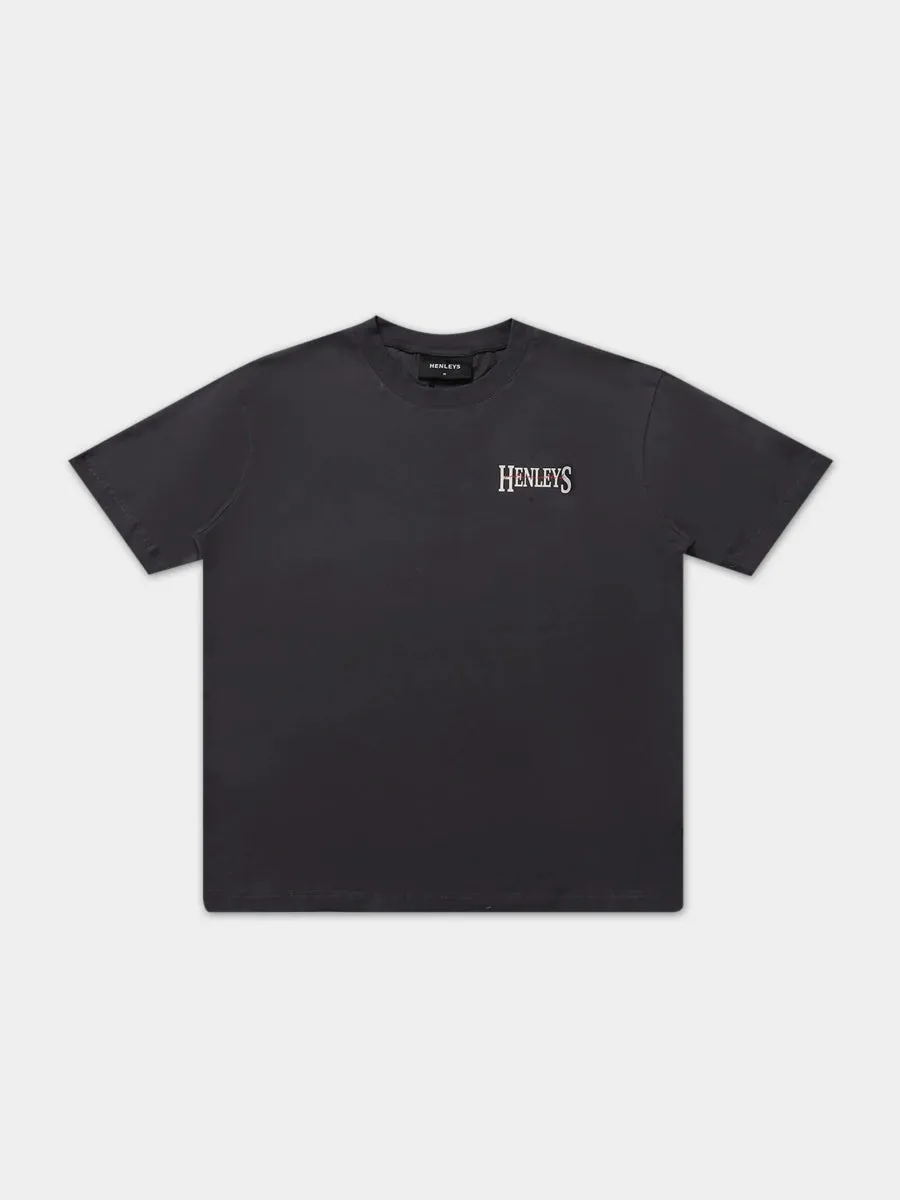 HENLEYS MEN'S PANORAMIC BLACK TEE