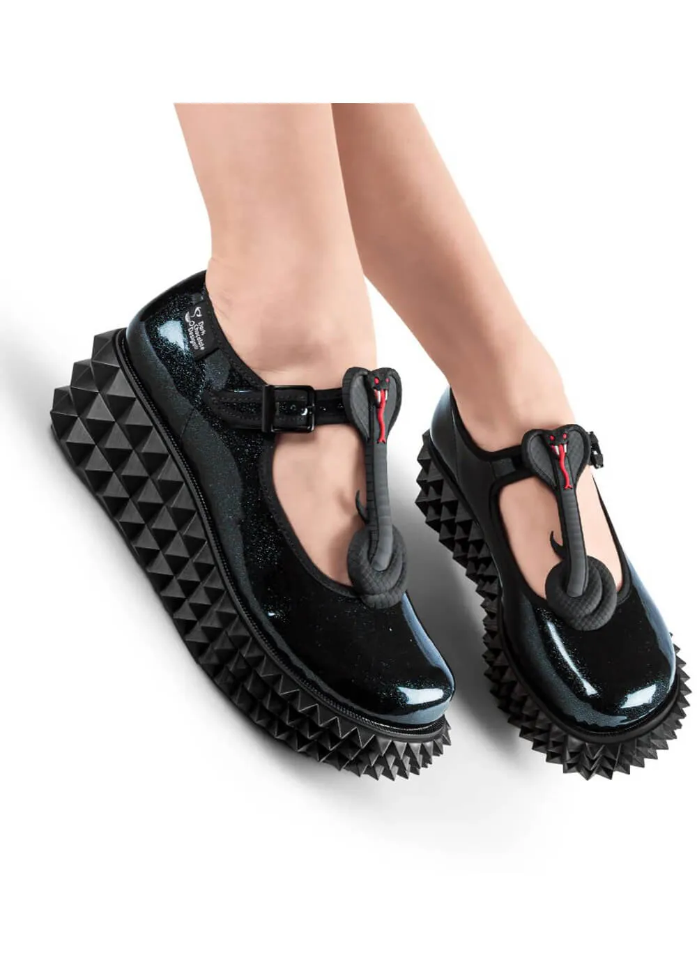 Hot Chocolate Design Cobra Platform Shoes Black