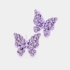 iLLASPARKZ Crystal Pave Butterfly Stud Earrings