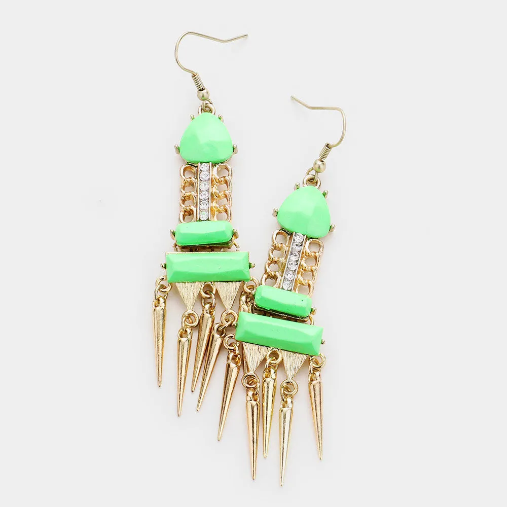 iLLASPARKZ Neon Enamel Metal Drop Earrings