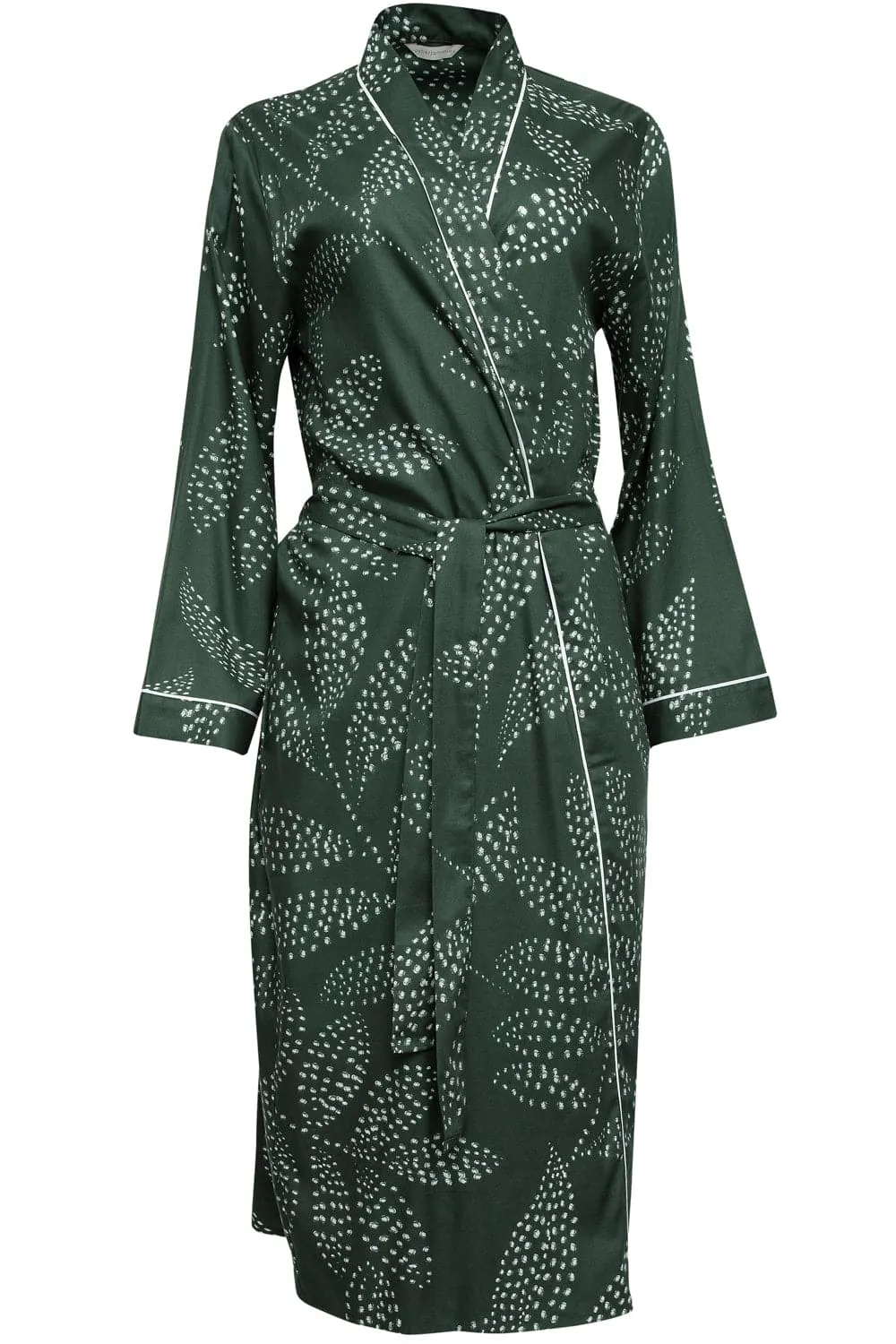 Imogen Leaf Print Long Dressing Gown