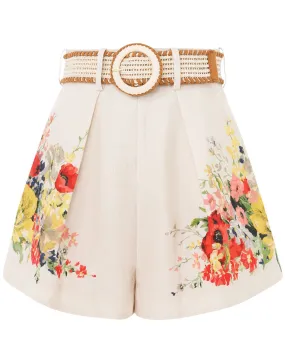 Ivory Floral Alight Tuck Short