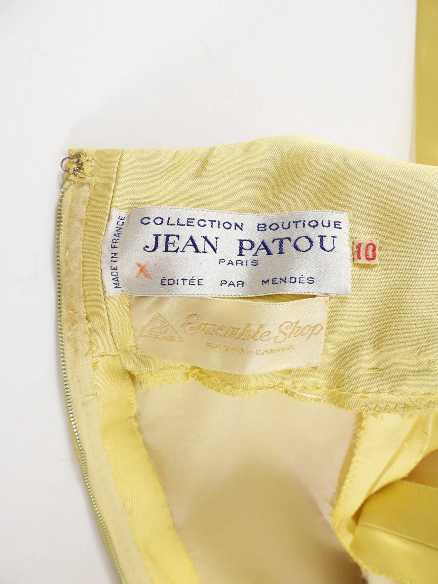 Jean Patou 1960's Yellow Maribou Sleeveless Gown