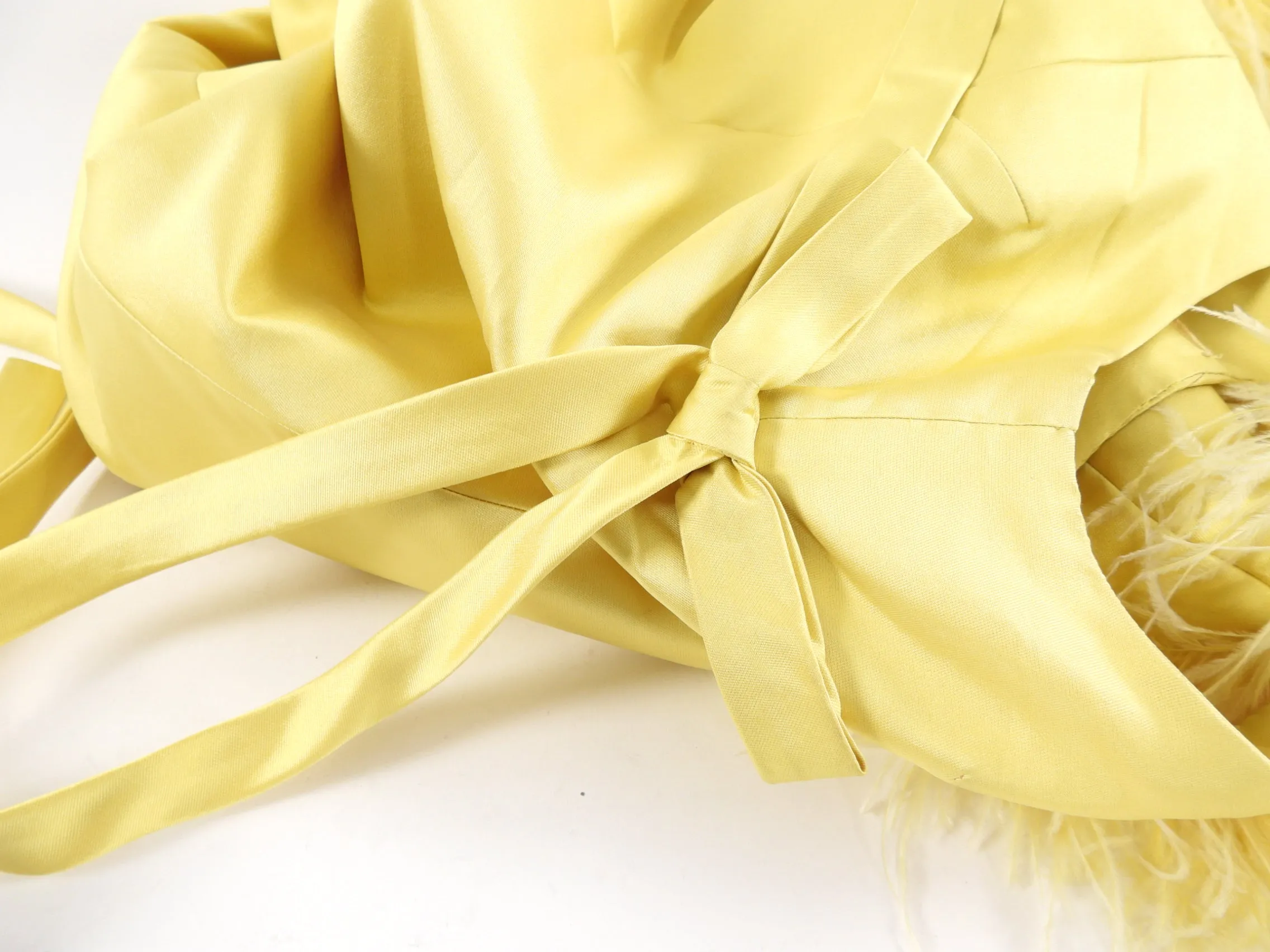 Jean Patou 1960's Yellow Maribou Sleeveless Gown