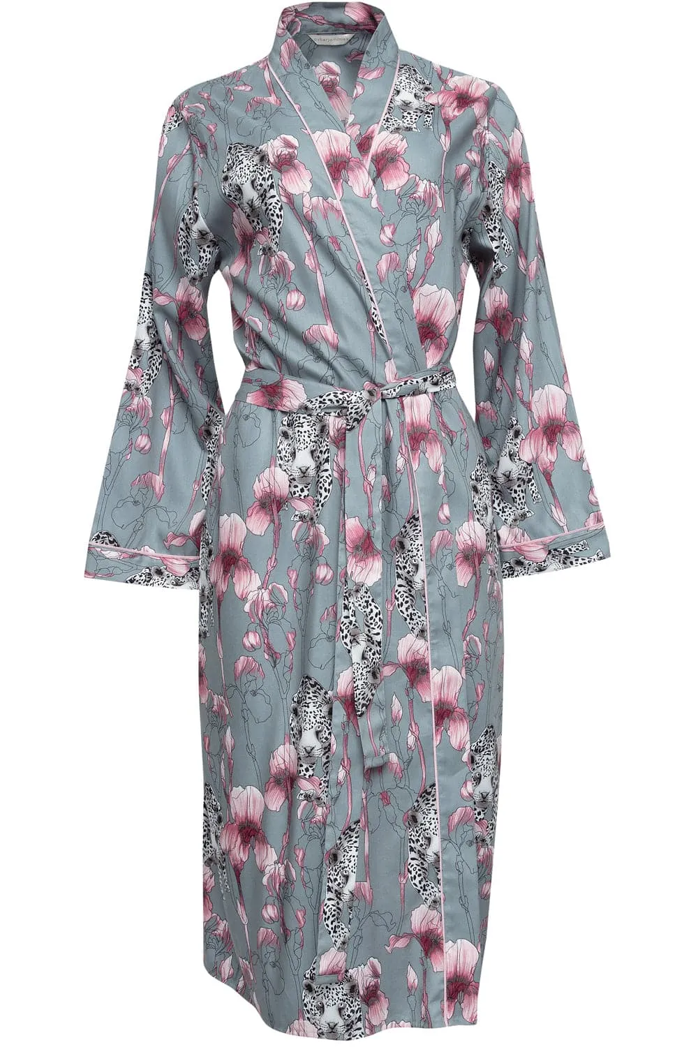 Jessica Leopard Print Long Dressing Gown