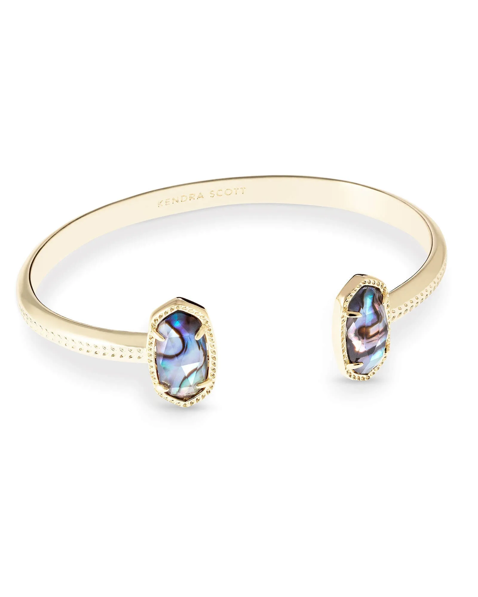 Kendra Scott Gold Elton Pinch Adjustable Cuff Bracelet in Abalone Shell Ret $65