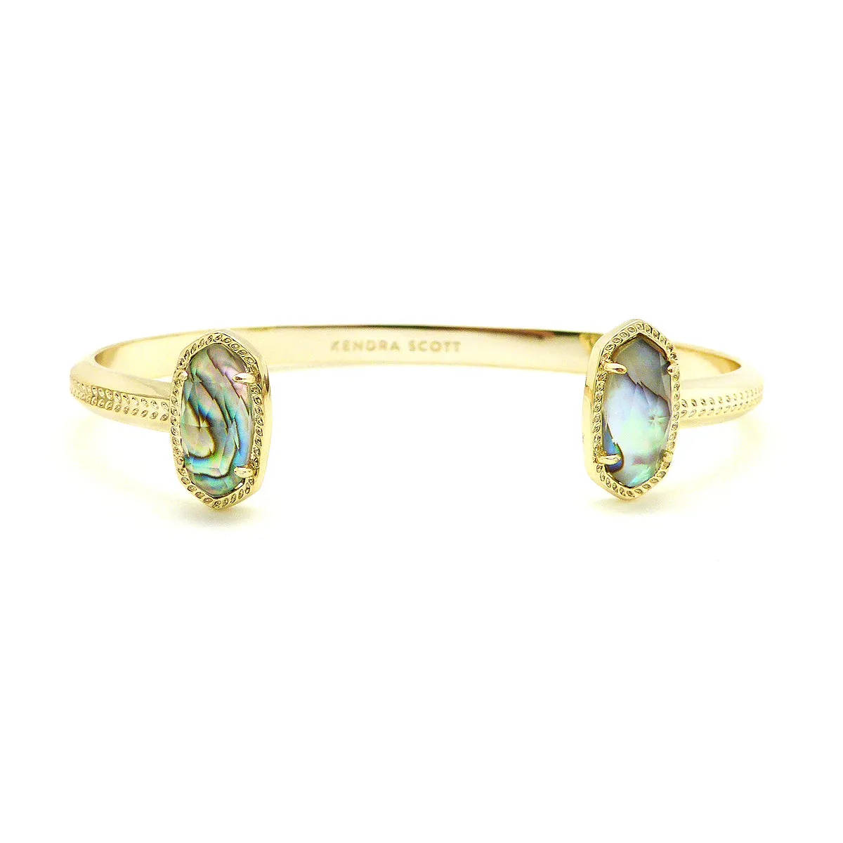 Kendra Scott Gold Elton Pinch Adjustable Cuff Bracelet in Abalone Shell Ret $65