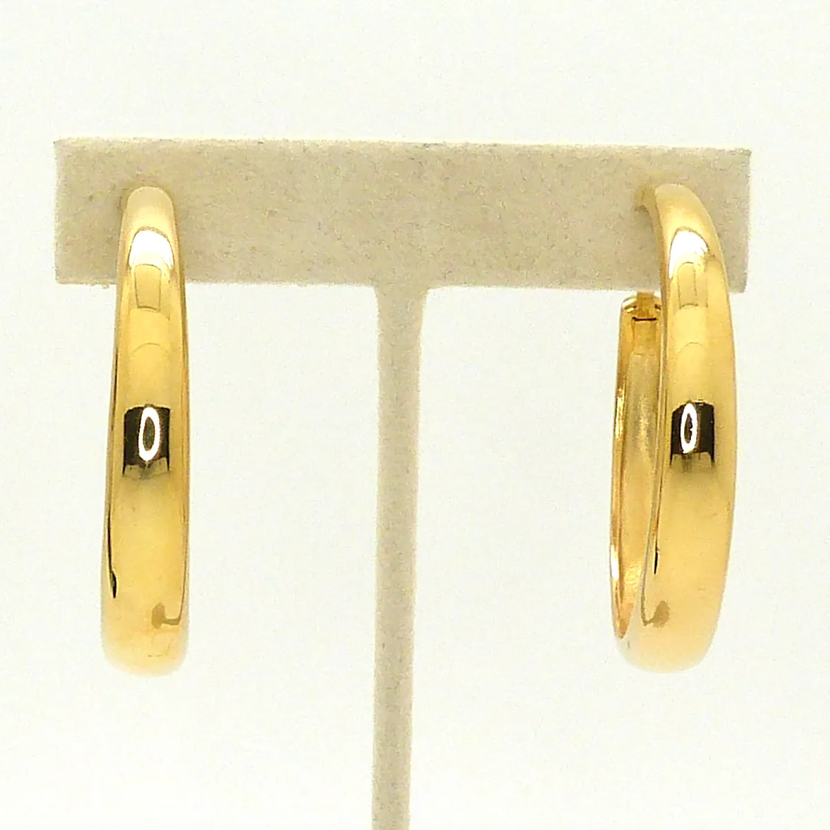 Kenneth Jay Lane KJL Polished Gold Tapered Hoop Earrings 1 3/4