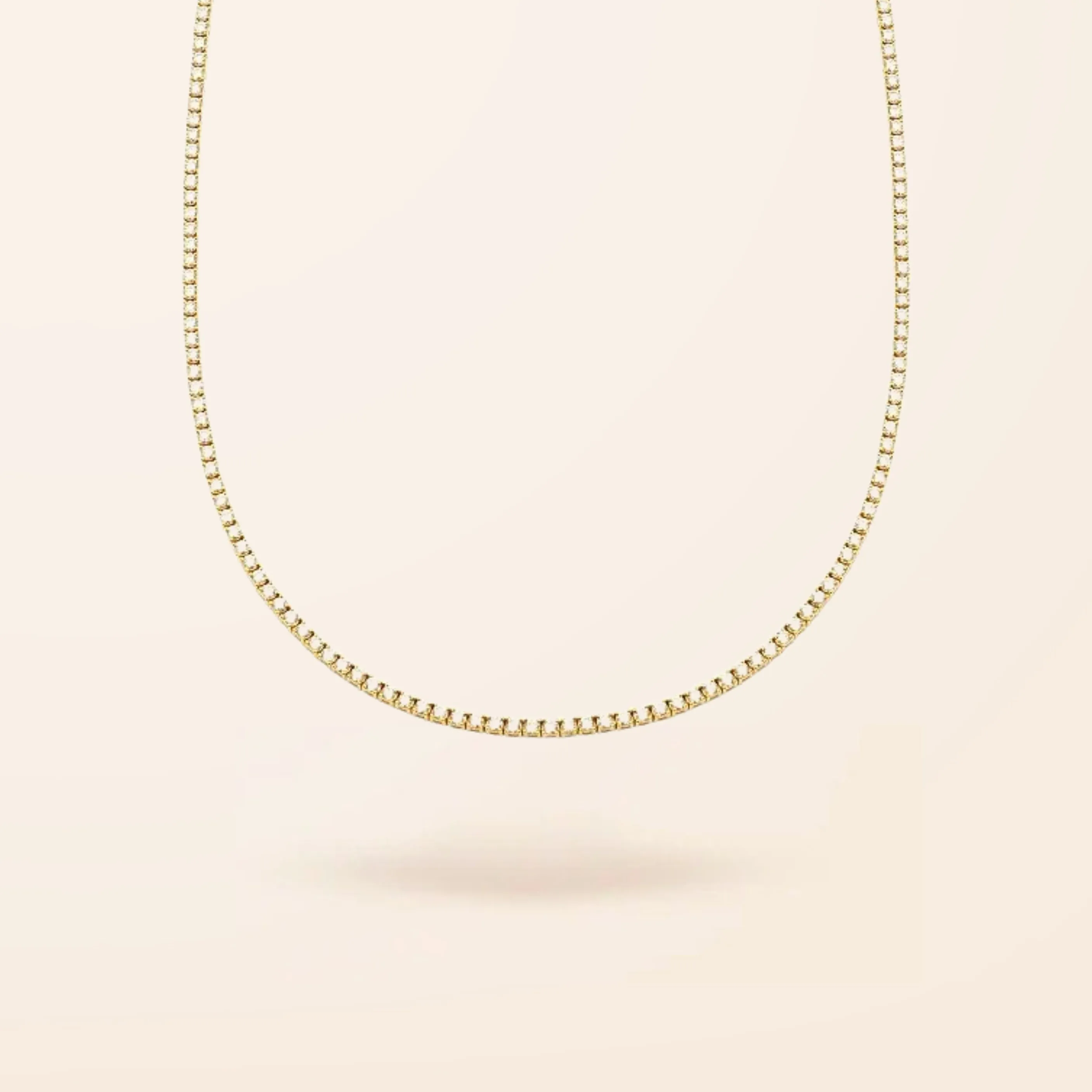 Lab Created Limited Edition 14K Gold Diamond Tennis Necklace