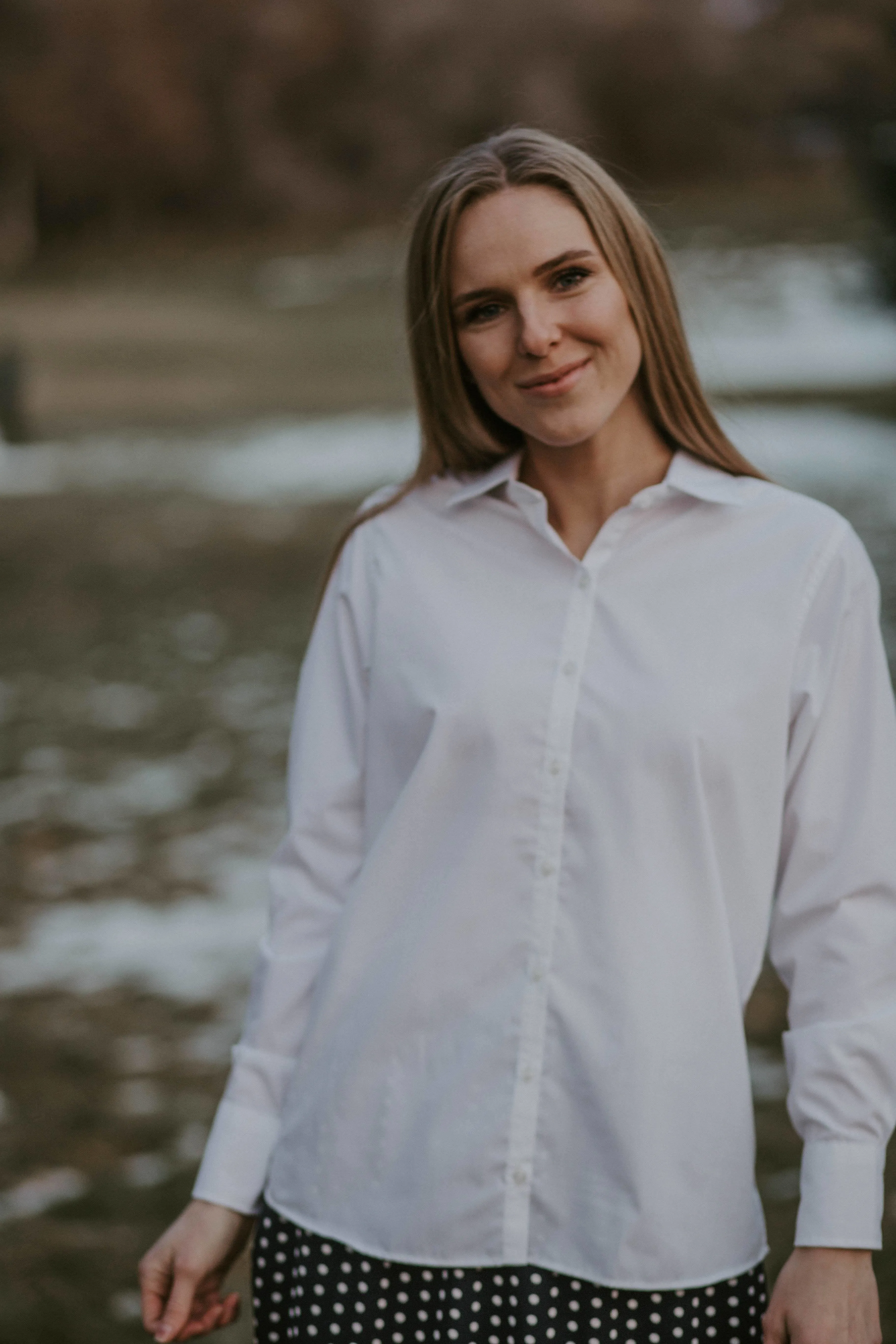 Ladies' Long Sleeve Dress Shirt White