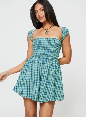 Lillis Romper Green Check