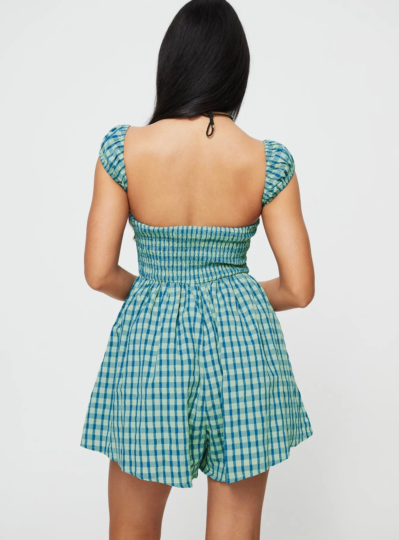 Lillis Romper Green Check