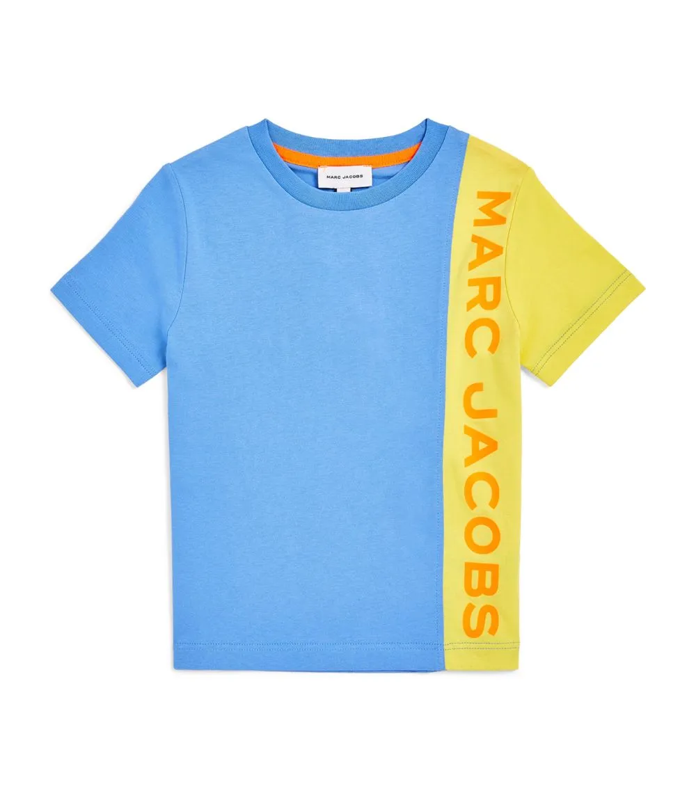 Little Marc Two Tone Neon Logo Tee Shirt