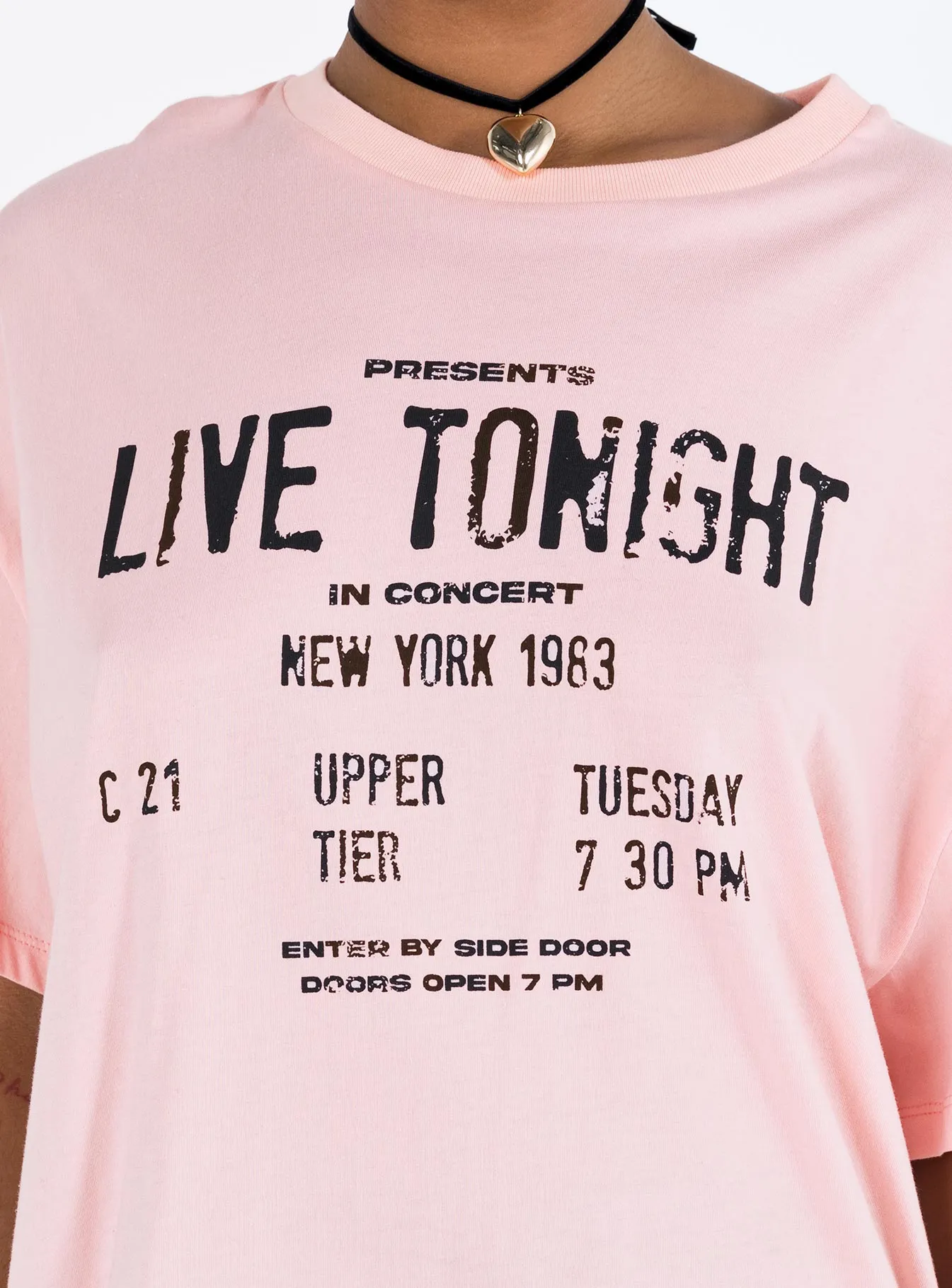 Live Tonight Oversized Tee Pink