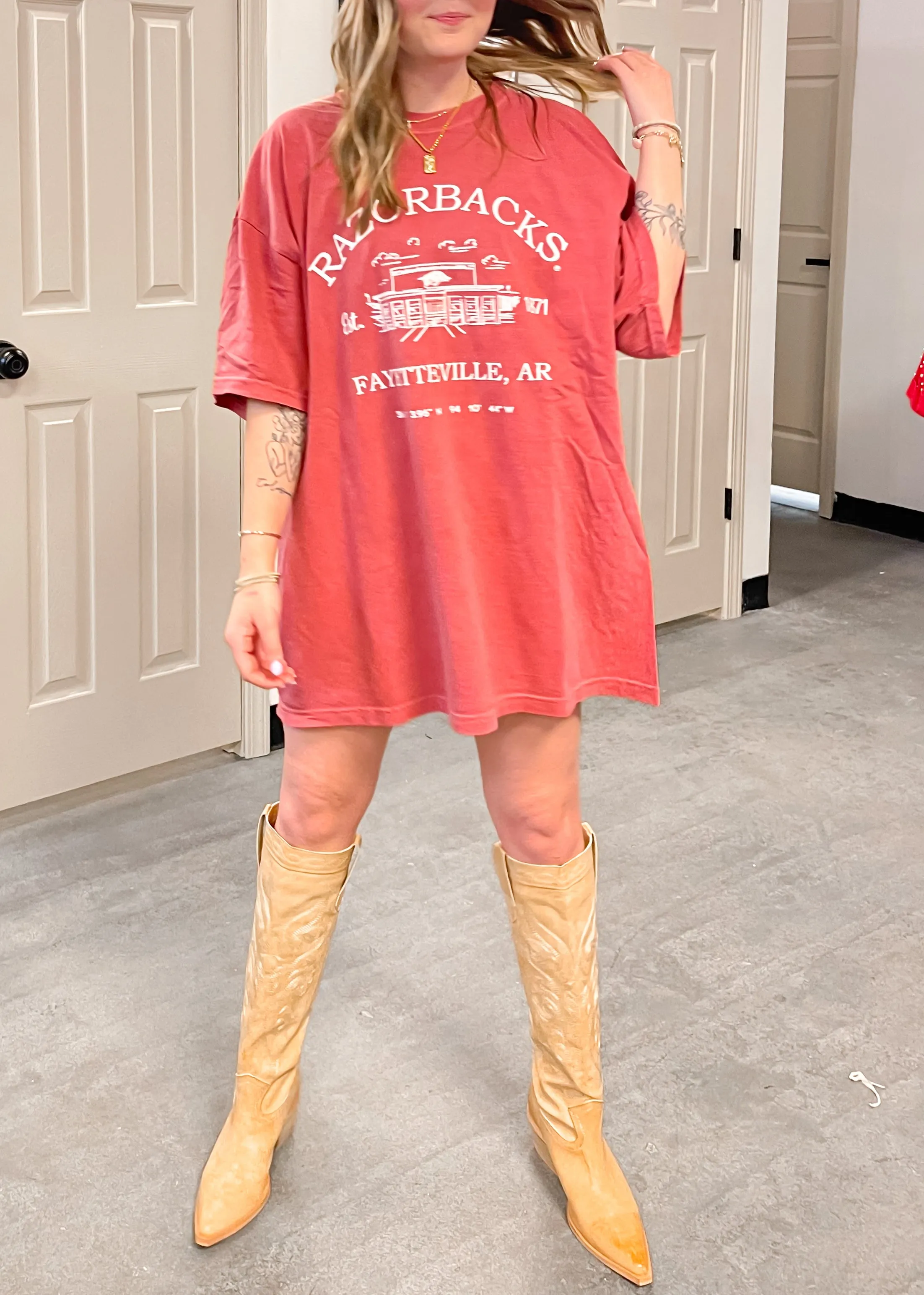 Livy Lu Arkansas Razorback Stadium Tee | Cardinal