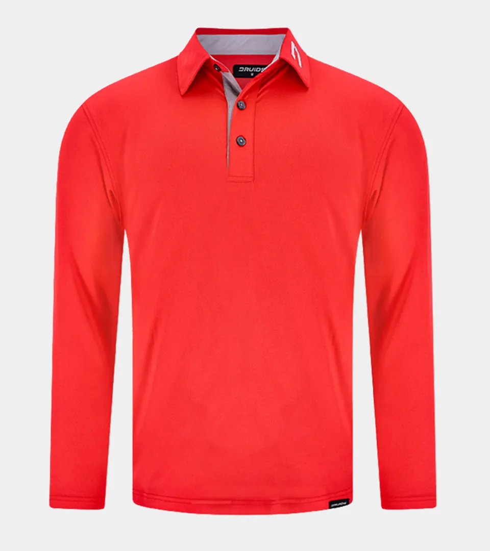 LONG SLEEVE TOUR POLO RED