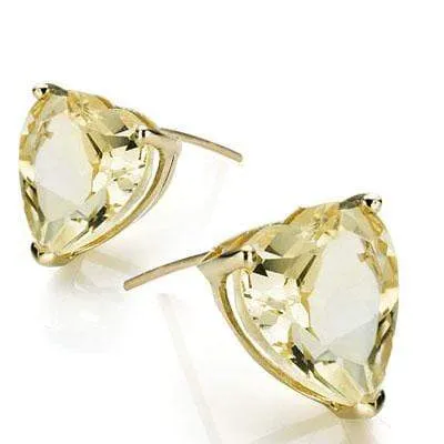 LOVELY 0.9 CARAT TW (2 PCS) CITRINE 10K SOLID YELLOW GOLD EARRINGS