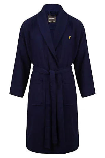 Lyle & Scott Mens Peacoat Craig Premium Bathrobe | Kaleidoscope