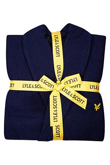 Lyle & Scott Mens Peacoat Craig Premium Bathrobe | Kaleidoscope