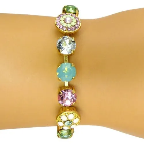 Mariana Handmade Swarovski Bracelet 4044 1028 Gold Pacific Opal Rose