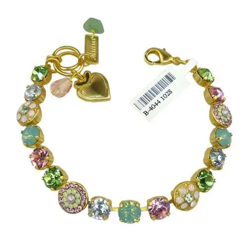 Mariana Handmade Swarovski Bracelet 4044 1028 Gold Pacific Opal Rose