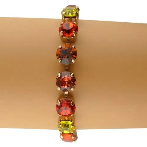 Mariana Handmade Swarovski Crystal Rose Gold Bracelet 4252 10310 Siam Red Yellow