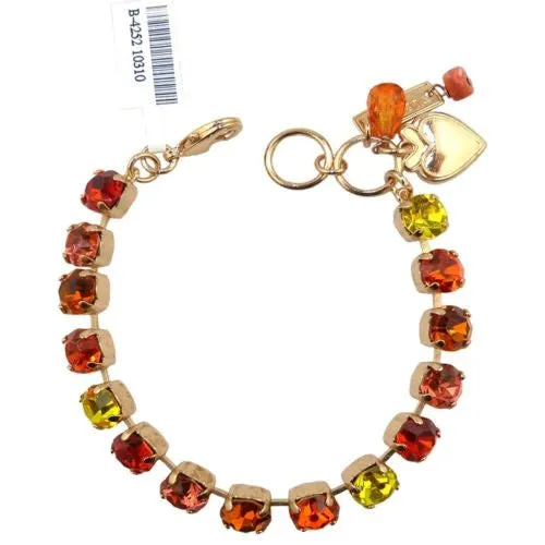 Mariana Handmade Swarovski Crystal Rose Gold Bracelet 4252 10310 Siam Red Yellow