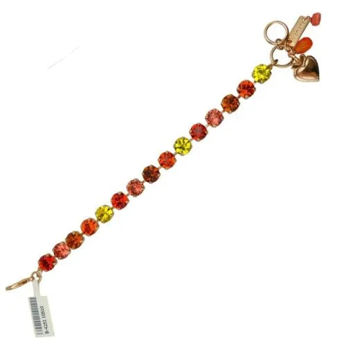 Mariana Handmade Swarovski Crystal Rose Gold Bracelet 4252 10310 Siam Red Yellow