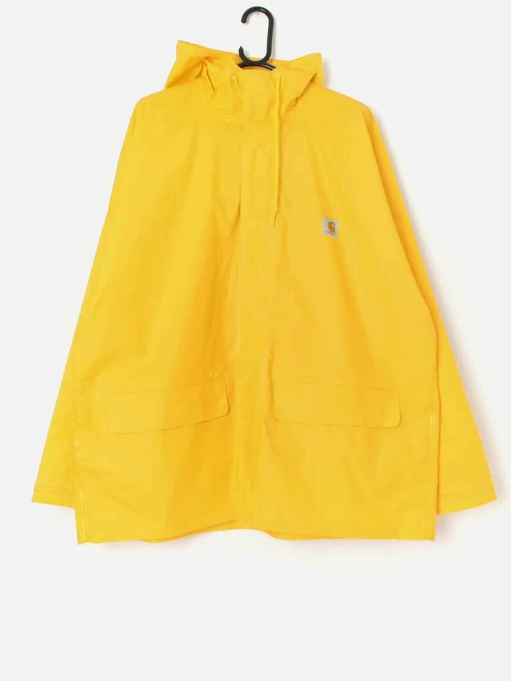 Mens Carhartt hooded rain jacket in canary yellow – XL