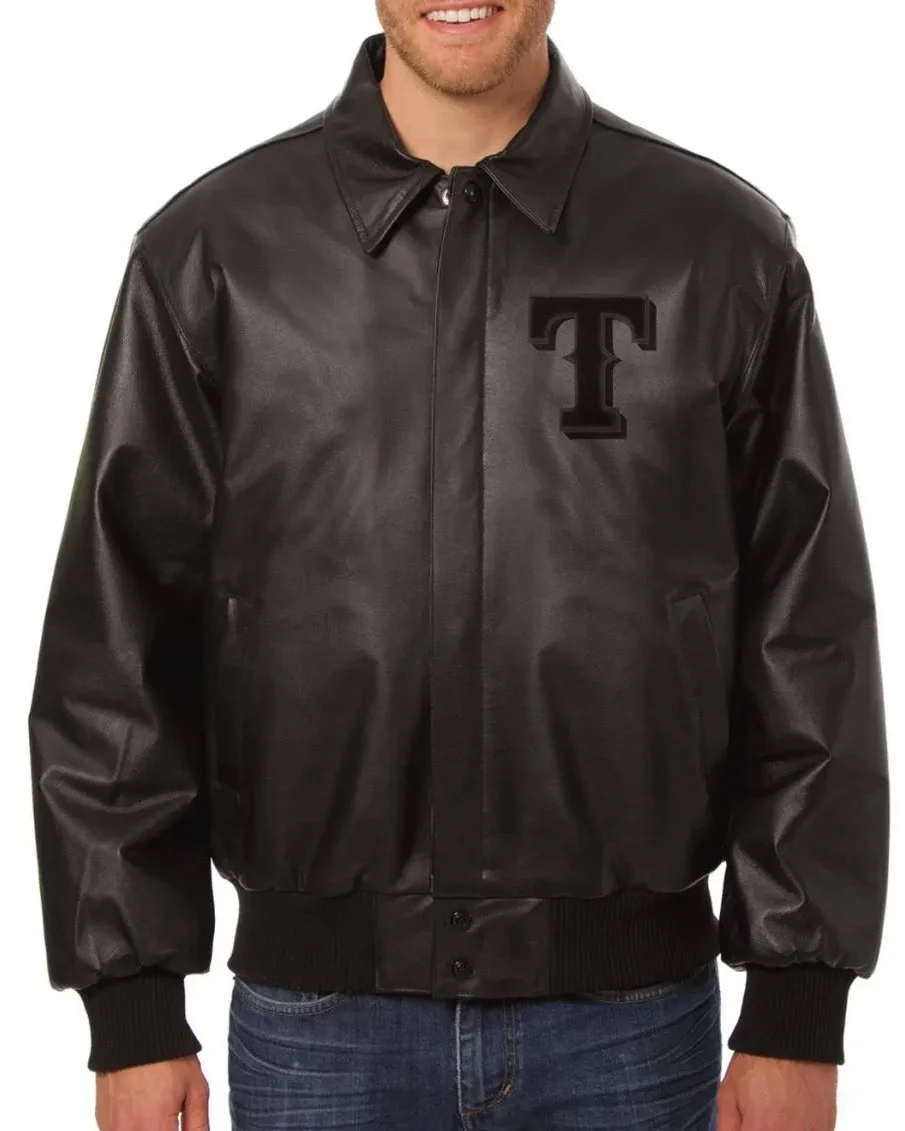 MLB Texas Rangers Black Bomber Jacket - William Jacket