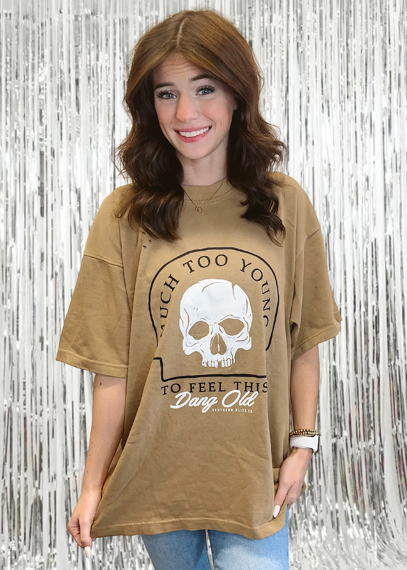 Much Too Young Mock Neck Tee | Carmel