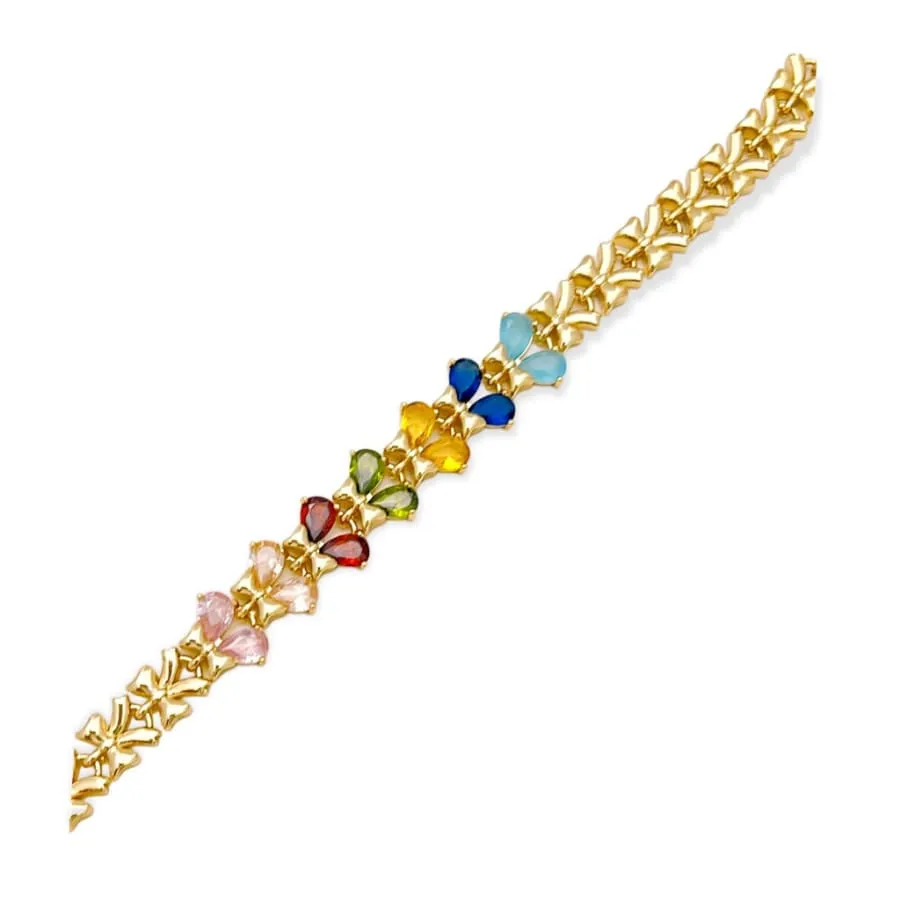 Multicolor cz butterflies bracelet 18k of gold plated