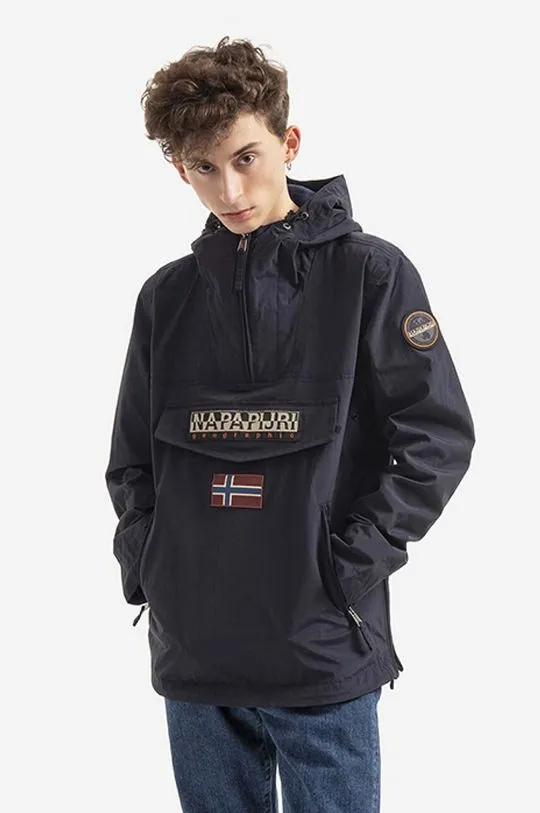 Napapijri rain jacket men's navy blue color