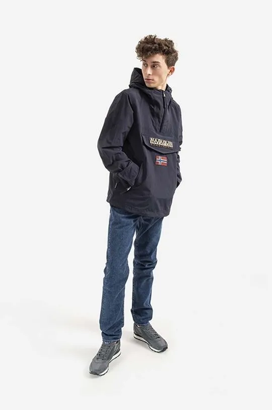 Napapijri rain jacket men's navy blue color