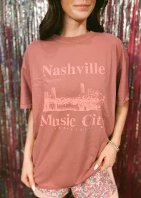 Nashville Music City Tee | Elderberry