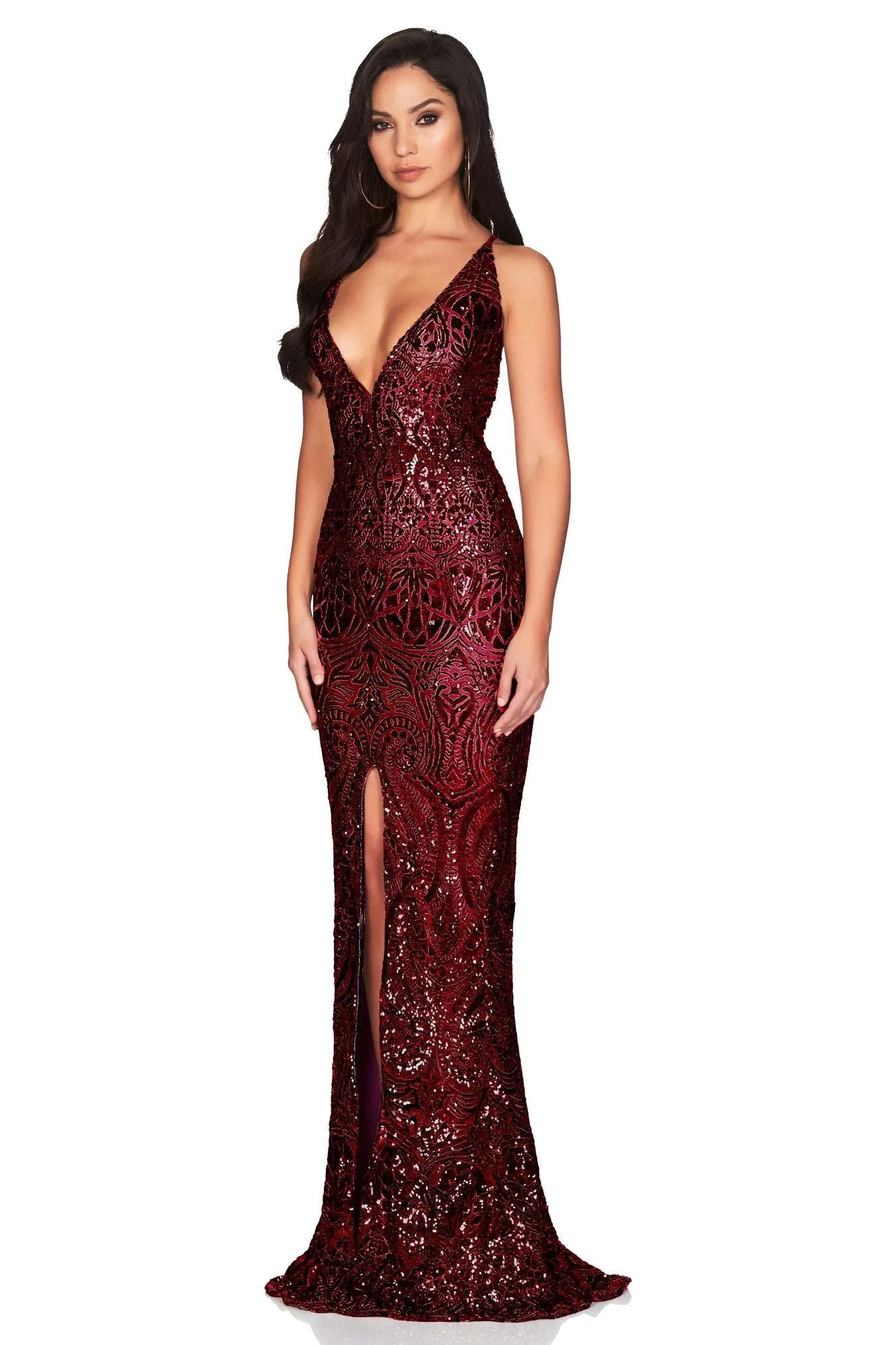 NOOKIE Shanina Plunge Gown (Wine) - RRP $499